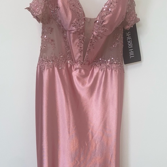 Sherri Hill 56998 rose pink gown - Picture 8 of 9